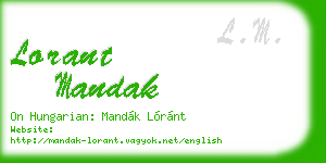 lorant mandak business card