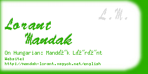 lorant mandak business card